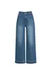 Pantalones Vaqueros Cortos Elásticos de Cintura Alta Sueltos 2026 Invierno Forrados de Polar Gruesos Bordados Lavados para Mujer 8132Hg
