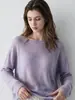 Suéter tejido de un solo hombro para mujer, con sensación relajada francesa, de Tencel, lana y cachemira, top de manga larga para usar como capa base
