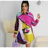 2025 Moda Europeia e Americana Amazon Transfronteiriça Estampada Tops de Comprimento Médio Camisas Soltas Casuais Camisas Femininas