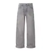 1091 Jeans Masculino Reto Solto Unissex High Street Americano High-End Lavagem Vintage com Design de Bigodes