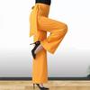 Calça Pantalona com Fitas para Mulheres 2026 Novo Estilo Transfronteiriço, Caimento Fluido Cor Sólida Simples Emagrecedora Cintura Alta Dança Perna Reta