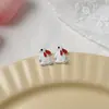 @Precio Especial de Liquidación: Pendientes Únicos y Dulces de Corazón con Flor para Mujer, Accesorios Diarios Modernos y Simples
