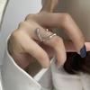 925 Prata Esterlina em forma de Pearl Ring Mulheres ins Estilo Nicho Luz Luxo Simples Personalizado All-match High-end Open Ring