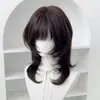 Peluca de Alta Calidad Estilo Medusa para Mujer, Estilo Japonés Vintage, Cabello a la Altura de la Clavícula, Flequillo Recto, Peluca Completa Corte Princesa que Enmarca el Rostro para el Uso Diario