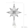 Estrella para la Punta del Árbol de Navidad Espolvoreada con Polvo Dorado Estrella Estéreo Adornos de Resorte Decoración para Fiesta Navideña Colgante de Estrella de Ocho Puntas Cortado