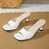 Nuevos Zapatos de Mujer Primavera/Verano 2026: Zapatos de tacón alto de tacón fino, Pantuflas de moda de punta abierta, Pantuflas para mujer de gran tamaño con estampado de piedra