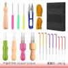 Herramienta de estampación de madera con aguja de estampado de colores, ideal para manualidades de bricolaje, hecha a mano, con fieltro de lana.