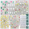 Transfronterizo especialmente para pegatinas de flor para decoración de uñas al por mayor girasol lirio margarita pegatinas de uñas adhesivas transparentes
