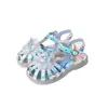 Tamanho 28-33 Sandálias de Verão Brilhantes com Luz para Meninas Sapatos de Princesa Infantis Sapatos de Menininha 6090