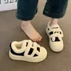 Botas de Nieve de Suela Gruesa Cálidas con Terciopelo para Mujer 2026 Invierno Nuevos Zapatos Delgados de Terciopelo Velcro Zapatos de Piel sintética Zapatos Mujer