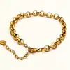 Moda Hip-Hop Europeia e Americana Pulseira de Aço Inoxidável Ouro Real 18K Pulseiras Modernas Masculinas e Femininas Simples Estilosas Venda por Atacado Transfronteiriça