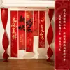 Conjunto de Decoração de Quarto de Casamento para o Noivo e a Noiva, Decoração de Fundo para Quarto e Sala de Estar de Casa Nova, Faixa de Guirlanda com Caracteres de Dupla Felicidade para Casamento