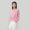 Suéter cardigan de lã 100% com gola redonda para mulheres, nova coleção outono 2026, estilo coreano, elegante e versátil suéter de lã tricotado de manga longa