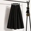Moda Feminina Plus Size Estilo Coreano Outono e Inverno 2025 Nova Saia Midi Fashion Casual Elegante de Lã