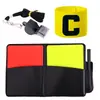 Futebol Árbitro Set Vermelho e Amarelo Cartão Metal Árbitro Apito linha Bandeira Árbitro Kit Treinador Uso do Jogo