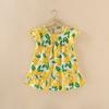 Vestido de Algodón Corte A Oujitu Primavera Manga de Encaje Ropa para Niños Estampado de Dibujos Animados Vestido Infantil para Niños Pequeños y Medianos