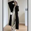 Faux mink veludo elegante longo over-the-knee camisola cardigan para as mulheres outono e inverno Novo estilo preguiçoso solto casaco de malha grossa