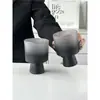 Taza de Postre Estilo Celebridad de Internet Taza de Café Nicho Vidrio Texturizado Degradado Negro Taza de Jugo Taza para Bebidas Frías