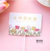 Día de la Mujer Diosa Celebridad de Internet Decoración de Pastel de Repostería Sosteniendo Clavel en la Mano Taza Cubo Transparente Mousse Bolso de Mano Empaque
