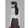 Camisa básica feminina de gola alta meia, novo suéter interno estiloso outono e inverno 2025, top de tricô único e requintado para mulheres no inverno