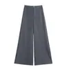 Conjunto Feminino de Outono Calças Wide Leg para Corpo Tipo Pera, Cintura Alta, Soltas, Drapeadas, Casuais, de Perna Reta, Comprimento no Chão