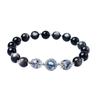 Pulsera de Obsidiana Natural para Mujer Nuevo Estilo Chino Pulsera para Mujer Obsidiana Plateada Imitación Color Azul Mar Pulsera Lujo Ligero