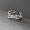 Anillo de Cruz de Diamante Estilo Coreano Ins Trendy Elegante Dulce Nicho Diseño Versátil Anillo de Tres Capas Enrollado para Ropa de Trabajo