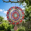 Mandala Transfronteiriça 3D de Aço Inoxidável Digna de Presente Cortada a Laser Giratório de Vento Pendurado Arte de Jardim Movida a Metal