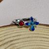 Anillo de nudo lila simple colorido para mujer estilo chino estilo antiguo Burning Blue rojo del sur retro cloisonné anillo abierto