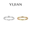 Joyería Plata de Ley S925 Circonita Cúbica 5A Anillo de Banda Delgada con un Solo Diamante para Mujer Lujo Ligero Fuente de Fábrica Exquisito de Nicho Lujo Ligero Sensación de Alta Gama