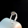 Joyería Fina de Plata Tailandesa Plata 925 Anillo Unisex Vajra Mantra Sánscrito Anillo Estilo Vintage