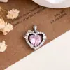 Collar con Colgante de Corazón Rosa Popular Transfronterizo, Regalo Sencillo y de Alta Gama para el Día de San Valentín, Accesorio Popular en Tiktok