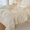 Nuevo Juego de Cama de Cuatro Piezas de Leche Polar Tallada de Alto Peso Funda Nórdica de Polar Grueso de Doble Cara con Tallado Tridimensional Exquisito Sábana Bajera