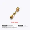 Pulseira de Corda de Couro Banhada a Ouro de Aço Inoxidável Fecho para Extremidade de Colar Design Simples de Fivela Conector de Joias DIY Acessórios