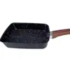 Xy42-15 Frigideira Retangular Antiaderente Japonesa Tamagoyaki Alargada para Omelete Pedra Maifan Pequena Frigideira Fundo Plano