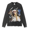 Camiseta de Manga Corta Estampada Estilo Retro Americano Transfronterizo Lil Wayne Sudadera con Capucha de Cuello Redondo Manga Larga Pesada