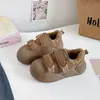 Sapatos Casuais Velcro Meilade Forrados com Fleece Cor Matcha Retrô Tênis Bico Largo 2025 Inverno para Mulheres Xy-A365