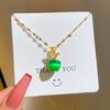 [acero de titanio] manzana auspiciosa ópalo diamante manzana diamante Navidad plano un noche plano un collar de fruta