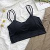 Ropa interior de seda de hielo con espalda hermosa para mujer, cabestrillo de pecho pequeño, de verano, fino, transpirable, anti-correr, movimiento ligero, sujetador de una pieza sin costuras y sin aro de acero