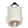 Chaleco de Punto Calado en Capas Estilo Coreano para Mujer 2026 Verano Nuevo Diseño con Sentido Nicho Reductor de Edad Suéter Cuello Redondo Moda