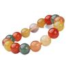 Pulsera Circular Sola de Cristal Fulu Shou, Pulsera Fulu Shou Roja, Amarilla y Verde, Pulsera de Cristal de Piedra Preciosa Pelo de Conejo Rojo