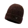 Chapéu de Lã Tricotado com Forro de Veludo Novo para Outono e Inverno, Proteção para as Orelhas, Moda Jovem, Chapéu Pulôver para Esportes ao Ar Livre