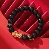 Pulsera de Cuentas de Vidrio Impresas Pixiu con Cuentas Retro Nuevo Estilo Chino Pulsera Elegante Nicho Simple Estilo de Alta Gama para Mujer