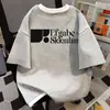 Camiseta de Algodón 100% Puro Estilo Divertido y Chic Falso Dos Piezas Cuello Redondo Manga Corta para Hombres y Mujeres Verano Estilo Americano Holgada Tops de Pareja Ins