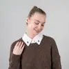 Cuello Falso de Lujo Ligero con Perlas para Mujer, Cuello Puntiagudo Decorativo Interno para Abrigo Suéter, Cuello Falso Versátil para el Trabajo