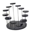 Acrílico Transparente 12 Soportes Redondos para Anillos Bandeja de Joyería Trípode Alto Exhibidor de Joyería para Pendientes Mesa Giratoria para Velas