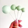 Enchufe para Pastel de Cumpleaños Dorado Plateado Color Café Bola Bola Redonda de Colores Decoración para Hornear Pastel Enchufe Bola de Espuma Venta al por Mayor