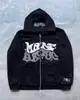 En Stock 2026 Nuevo Sudadera con Cremallera y Estampado de Letras de Espuma Estilo Callejero Hip-Hop Europeo y Americano para Adolescentes Ropa Casual