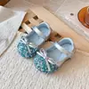 Zapatos de Princesa con Lentejuelas para Niñas 2026 Nueva Moda Versátil de Cuero para Niños Zapatos Planos de Rendimiento para Niñas Pequeñas
