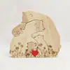 Adornos de Madera para Pareja de Osos con Corazón Splicing de Venta Caliente Transfronteriza Decoración del Hogar Manualidades Regalos de San Valentín